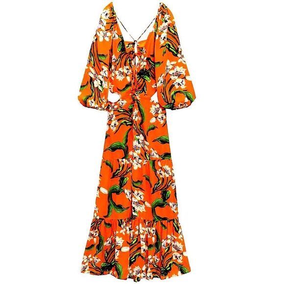 Zara Maxi Dress Floral Dress Size M TIKTOK • BLOGGER FAVORITE - Picture 8 of 16